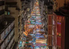 Puestos de mercado entre edificios, Hong Kong