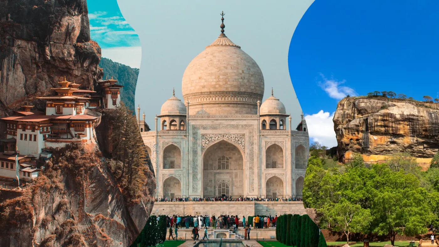 India, Bután y Sri Lanka